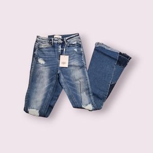 New High Rise Blue Low Cut Boot Women Size 27